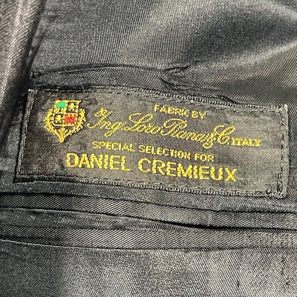 Daniel Cremieux Loro‎ Piana Mens Blazer 44R Black Striped 3 Button Wool Italy - Picture 5 of 15